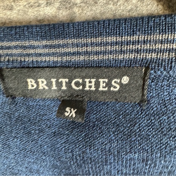 Britches Navy Blue Sweater Vest 5X Merino Wool Blend Classic Pullover Layering - Picture 7 of 13